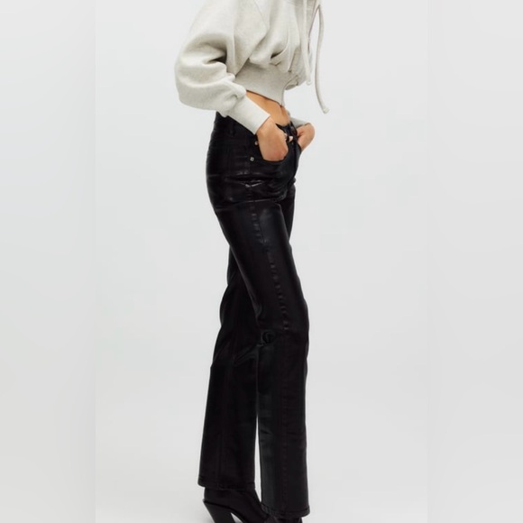 KAIA x ZARA Coated Jeans Waxed Effect Fabric - Picture 8 of 8